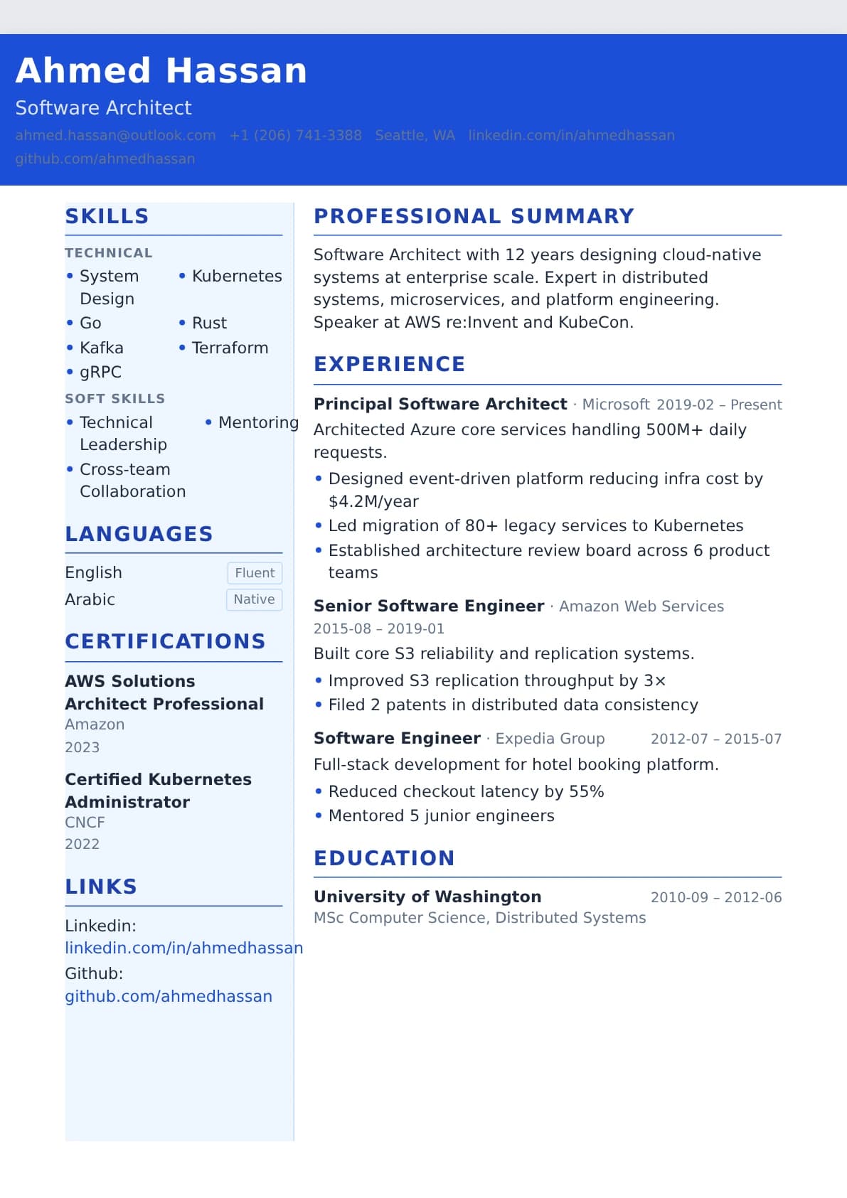 Corporate Resume Template