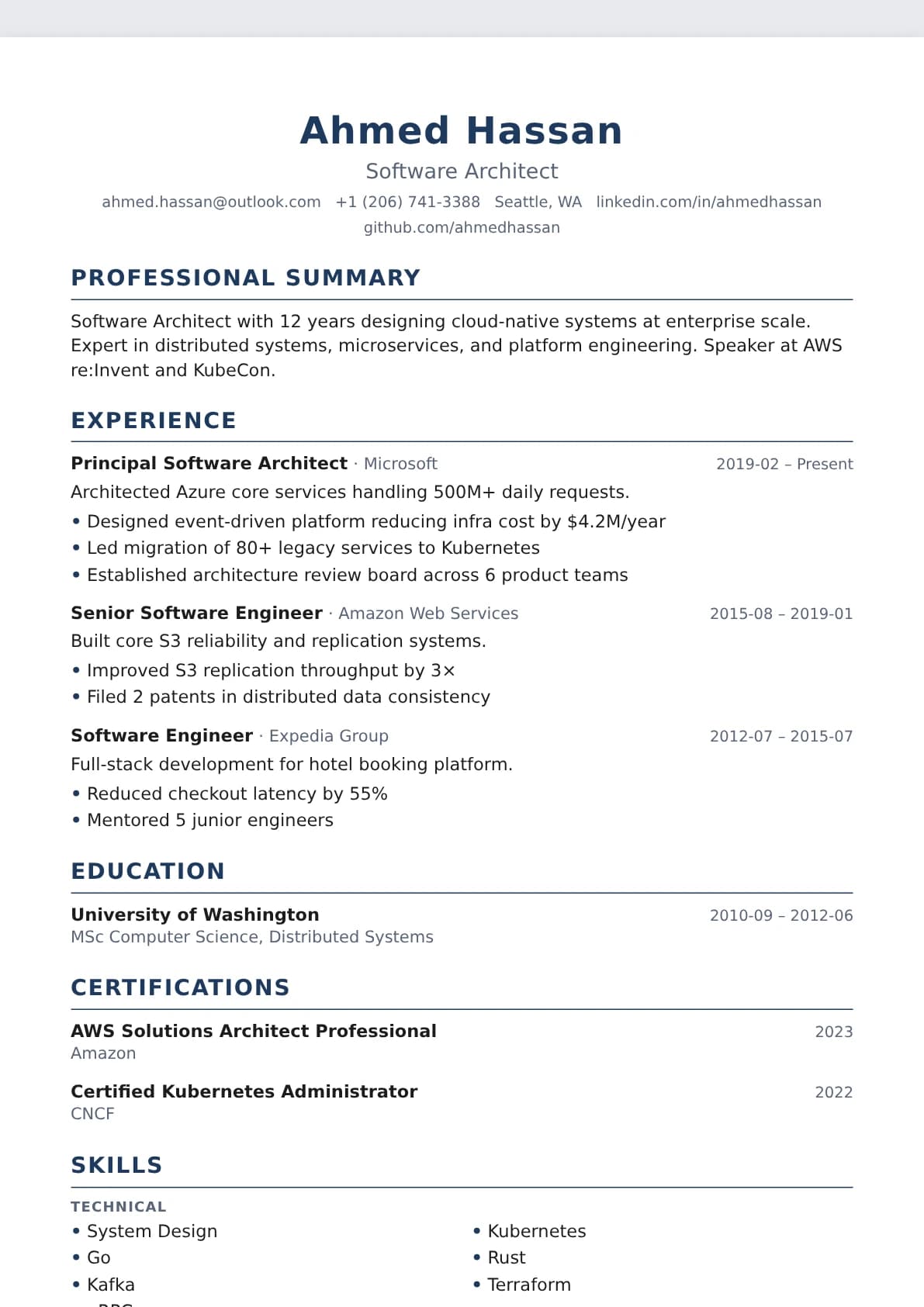 Executive Resume Template