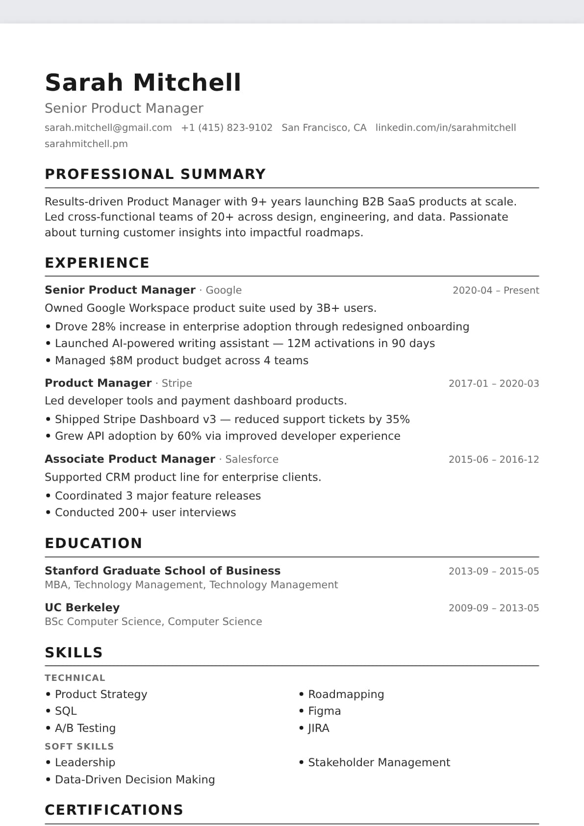 Minimal Resume Template